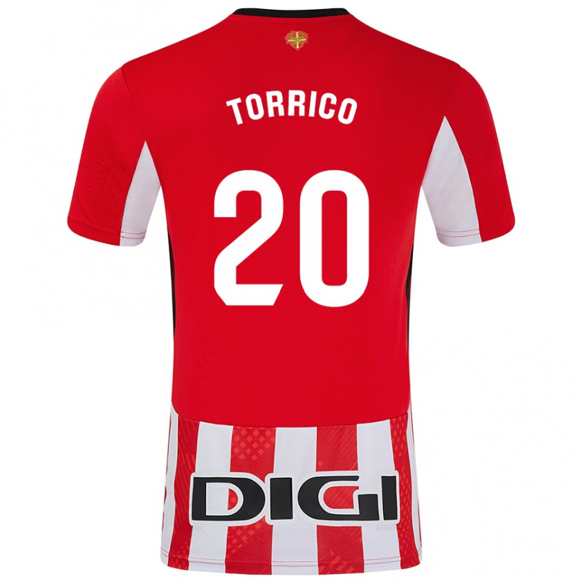 Kandiny Gyermek Aitor Torrico #20 Piros Fehér Hazai Jersey 2024/25 Mez Póló Ing