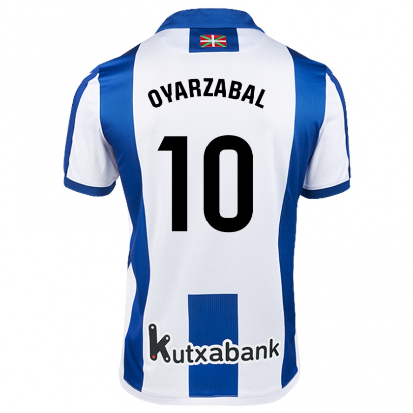 Kandiny Gyermek Mikel Oyarzabal #10 Fehér Kék Hazai Jersey 2024/25 Mez Póló Ing