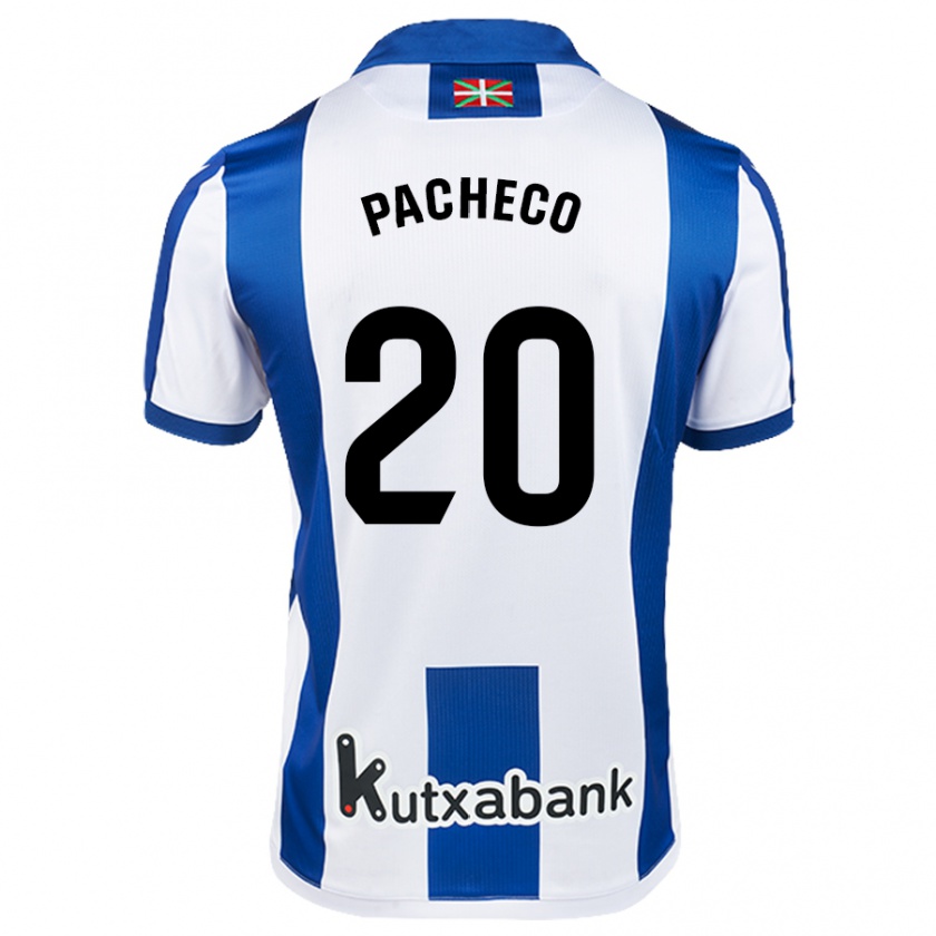 Kandiny Gyermek Jon Pacheco #20 Fehér Kék Hazai Jersey 2024/25 Mez Póló Ing