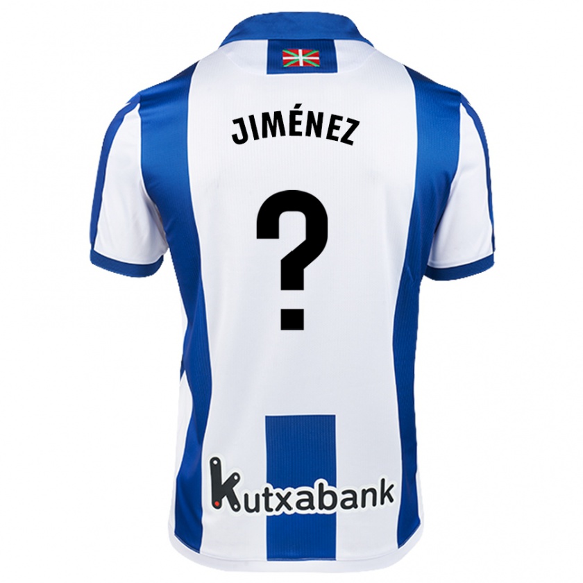 Kandiny Gyermek Javier Jiménez #0 Fehér Kék Hazai Jersey 2024/25 Mez Póló Ing