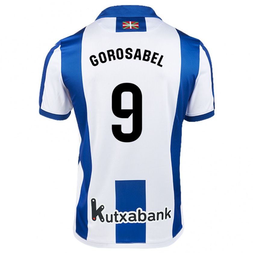 Kandiny Gyermek Jakes Gorosabel #9 Fehér Kék Hazai Jersey 2024/25 Mez Póló Ing