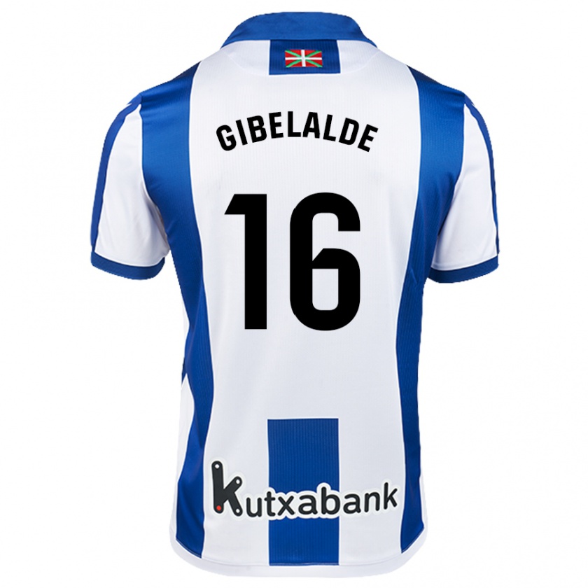 Kandiny Gyermek Manex Gibelalde #16 Fehér Kék Hazai Jersey 2024/25 Mez Póló Ing