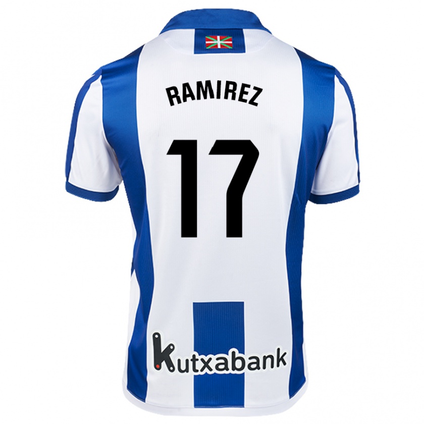 Kandiny Gyermek Darío Ramírez #17 Fehér Kék Hazai Jersey 2024/25 Mez Póló Ing