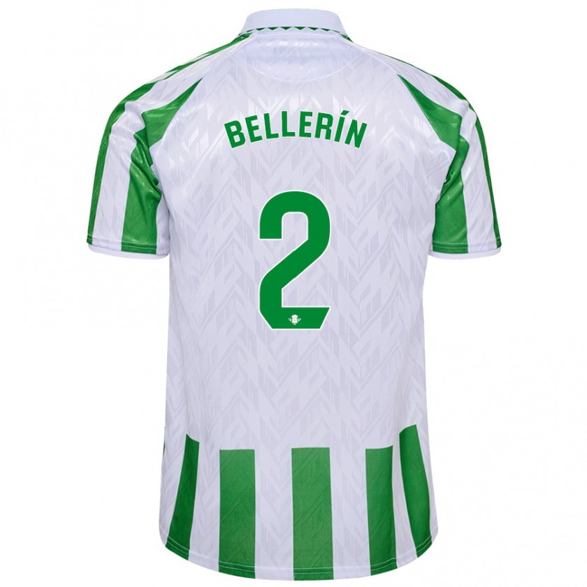 Kandiny Gyermek Héctor Bellerín #2 Zöld Fehér Csíkok Hazai Jersey 2024/25 Mez Póló Ing