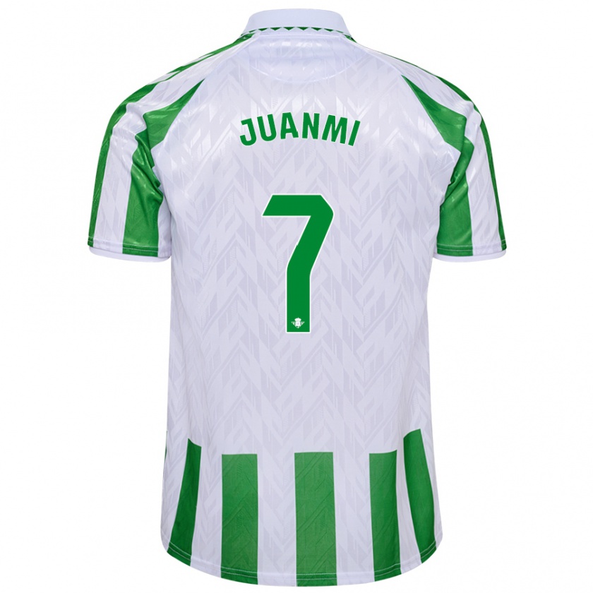 Kandiny Gyermek Juanmi #7 Zöld Fehér Csíkok Hazai Jersey 2024/25 Mez Póló Ing