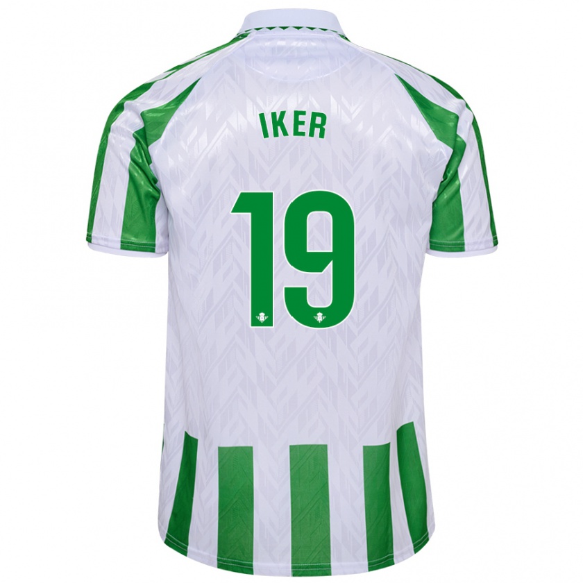 Kandiny Gyermek Iker Losada #19 Zöld Fehér Csíkok Hazai Jersey 2024/25 Mez Póló Ing