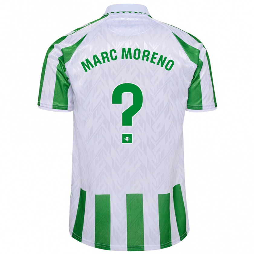 Kandiny Gyermek Marc Moreno #0 Zöld Fehér Csíkok Hazai Jersey 2024/25 Mez Póló Ing