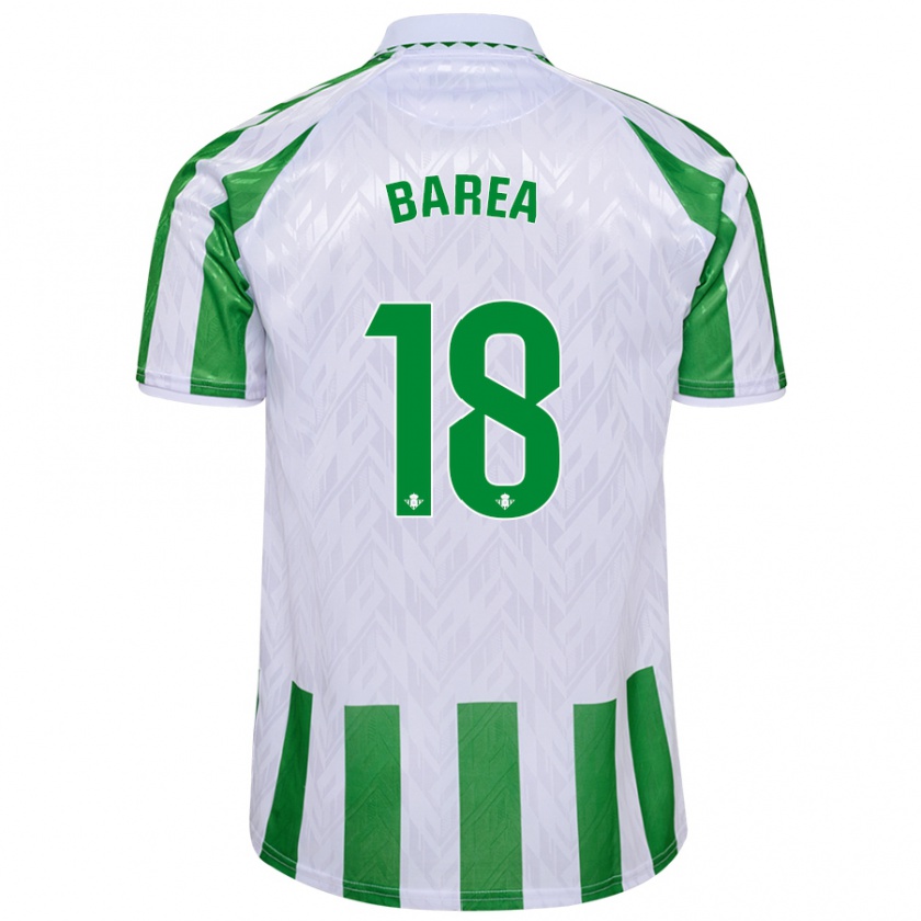 Kandiny Gyermek Ismael Barea #18 Zöld Fehér Csíkok Hazai Jersey 2024/25 Mez Póló Ing