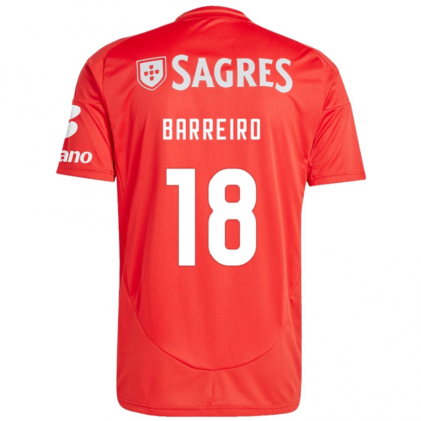 Kandiny Gyermek Leandro Barreiro #18 Piros Fehér Hazai Jersey 2024/25 Mez Póló Ing