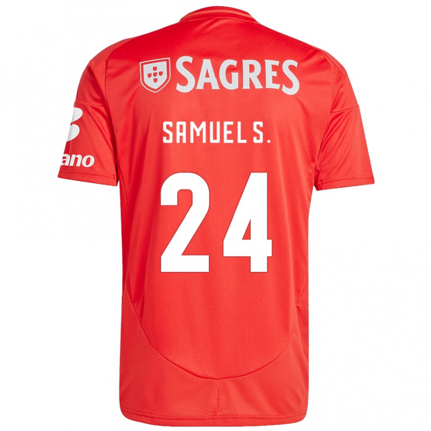 Kandiny Gyermek Samuel Soares #24 Piros Fehér Hazai Jersey 2024/25 Mez Póló Ing