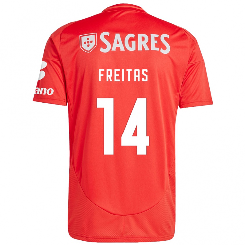 Kandiny Gyermek Tiago Freitas #14 Piros Fehér Hazai Jersey 2024/25 Mez Póló Ing