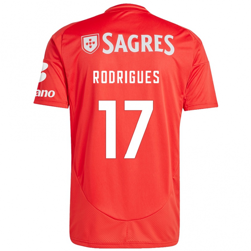 Kandiny Gyermek Tiago Rodrigues #17 Piros Fehér Hazai Jersey 2024/25 Mez Póló Ing