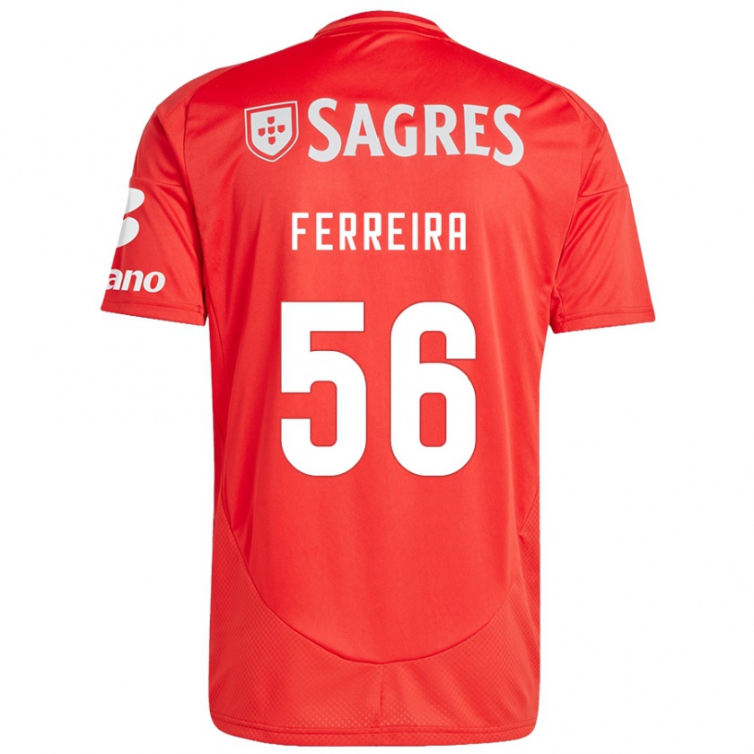 Kandiny Gyermek Martim Ferreira #56 Piros Fehér Hazai Jersey 2024/25 Mez Póló Ing