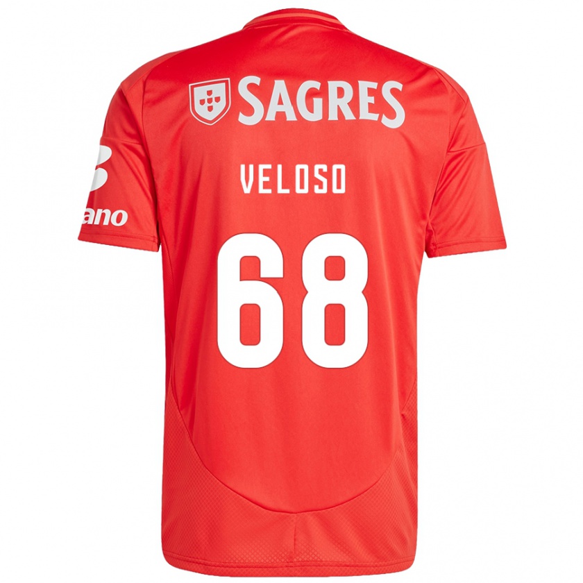 Kandiny Gyermek João Veloso #68 Piros Fehér Hazai Jersey 2024/25 Mez Póló Ing