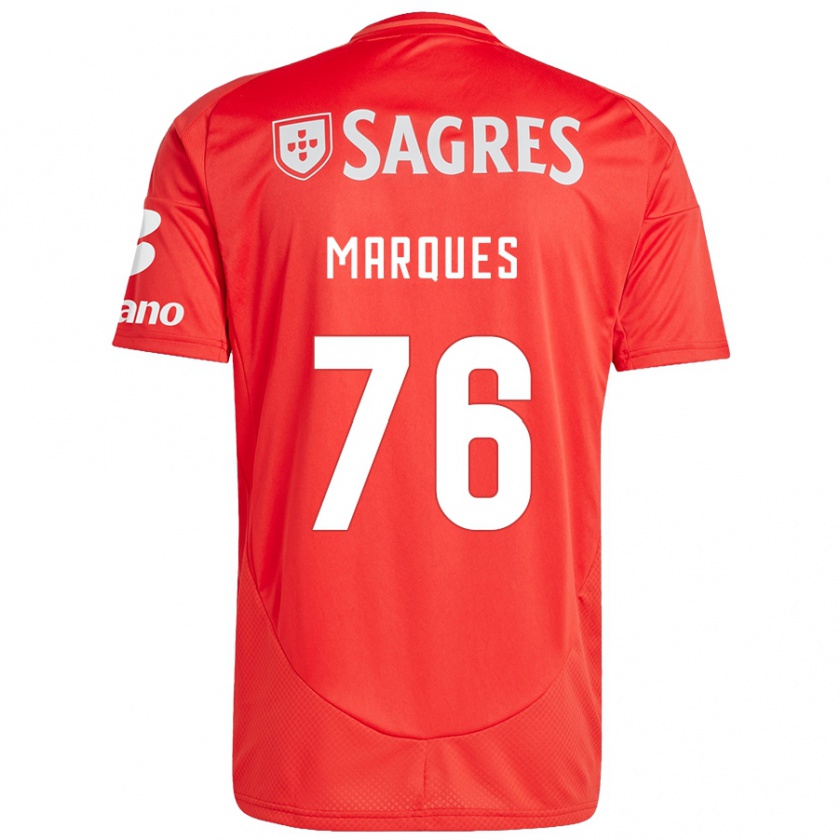 Kandiny Gyermek Gustavo Marques #76 Piros Fehér Hazai Jersey 2024/25 Mez Póló Ing