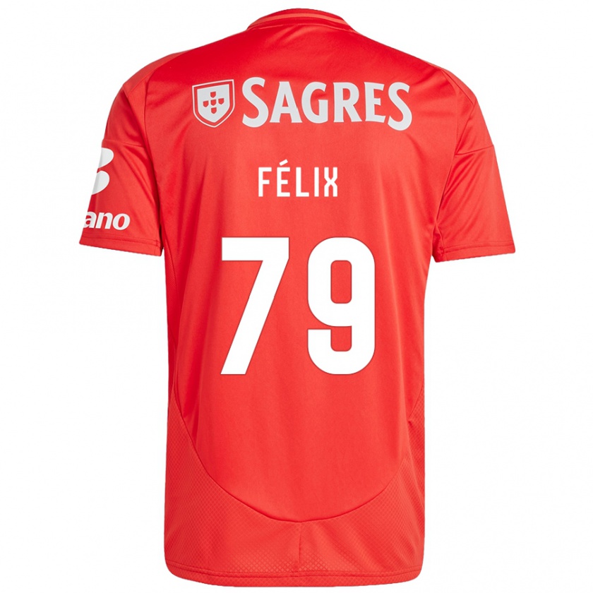 Kandiny Gyermek Hugo Félix #79 Piros Fehér Hazai Jersey 2024/25 Mez Póló Ing