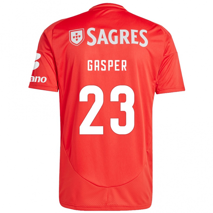 Kandiny Gyermek Anna Gasper #23 Piros Fehér Hazai Jersey 2024/25 Mez Póló Ing