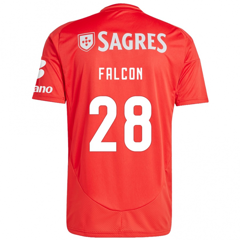 Kandiny Gyermek Andrea Falcón #28 Piros Fehér Hazai Jersey 2024/25 Mez Póló Ing