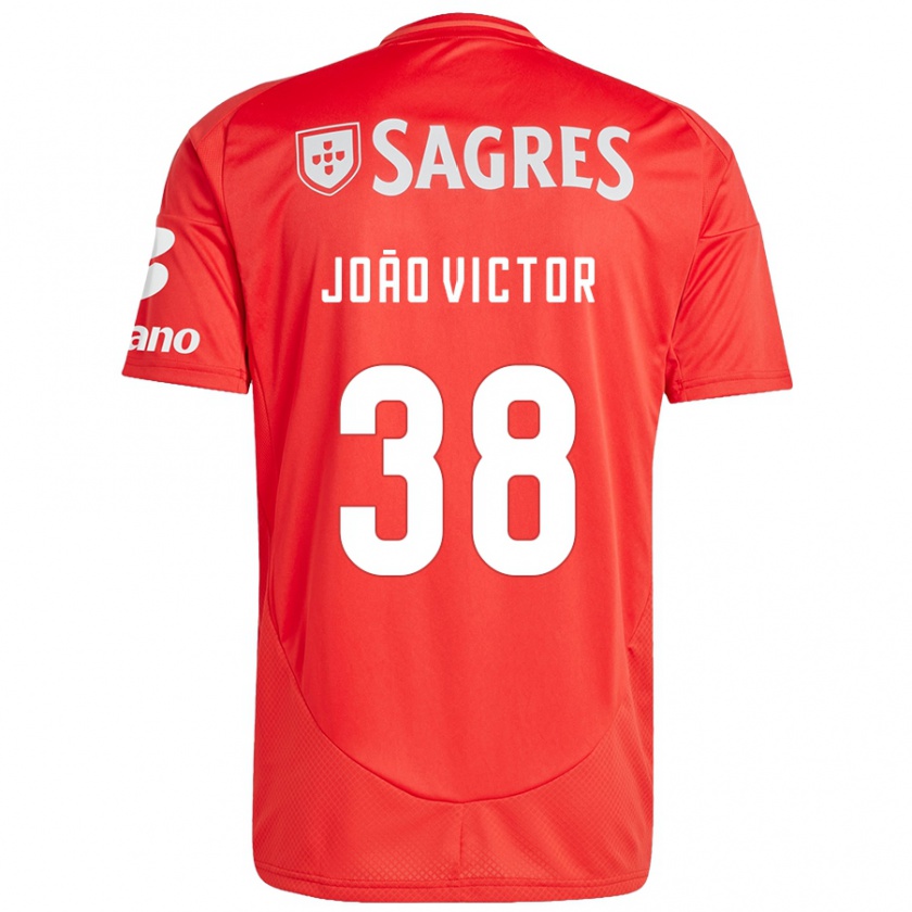 Kandiny Gyermek João Victor #38 Piros Fehér Hazai Jersey 2024/25 Mez Póló Ing