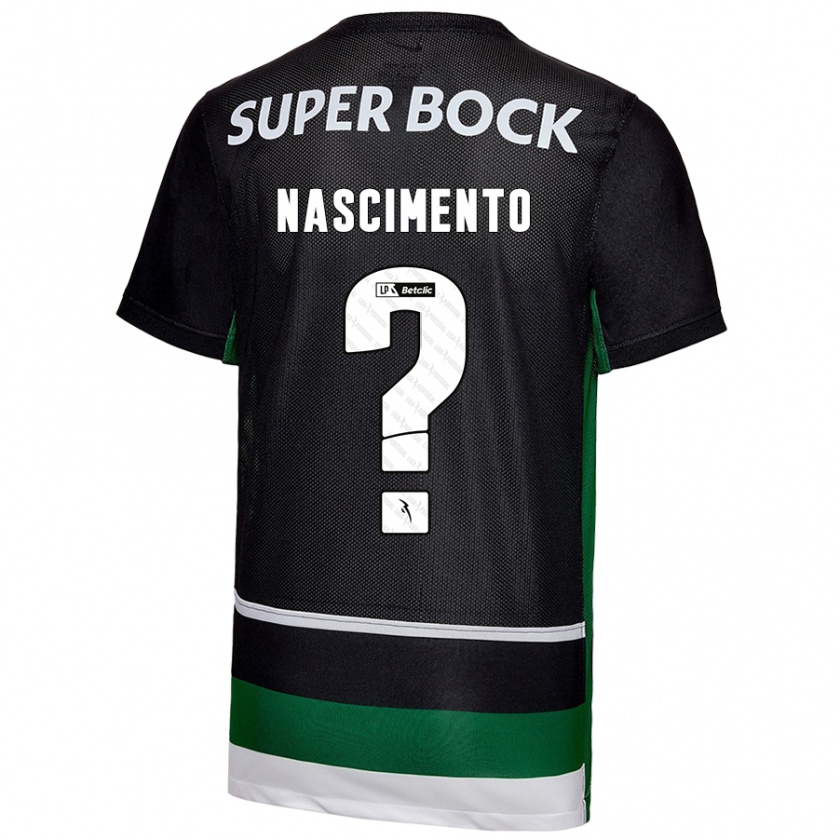 Kandiny Gyermek Sandro Nascimento #0 Fekete Fehér Zöld Hazai Jersey 2024/25 Mez Póló Ing