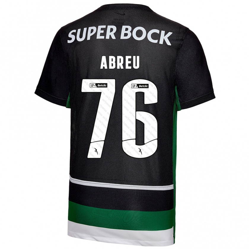 Kandiny Gyermek Diogo Abreu #76 Fekete Fehér Zöld Hazai Jersey 2024/25 Mez Póló Ing