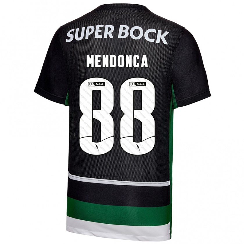 Kandiny Gyermek Manuel Mendonça #88 Fekete Fehér Zöld Hazai Jersey 2024/25 Mez Póló Ing