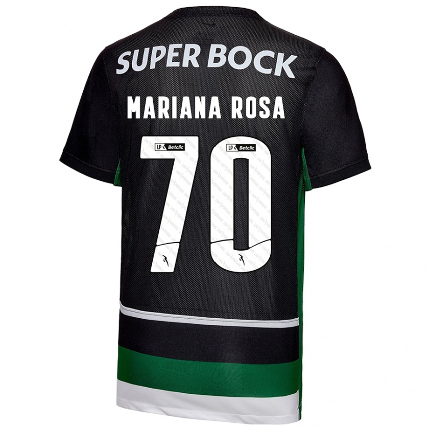 Kandiny Gyermek Mariana Silva Pinto Vilaça Da Rosa #70 Fekete Fehér Zöld Hazai Jersey 2024/25 Mez Póló Ing