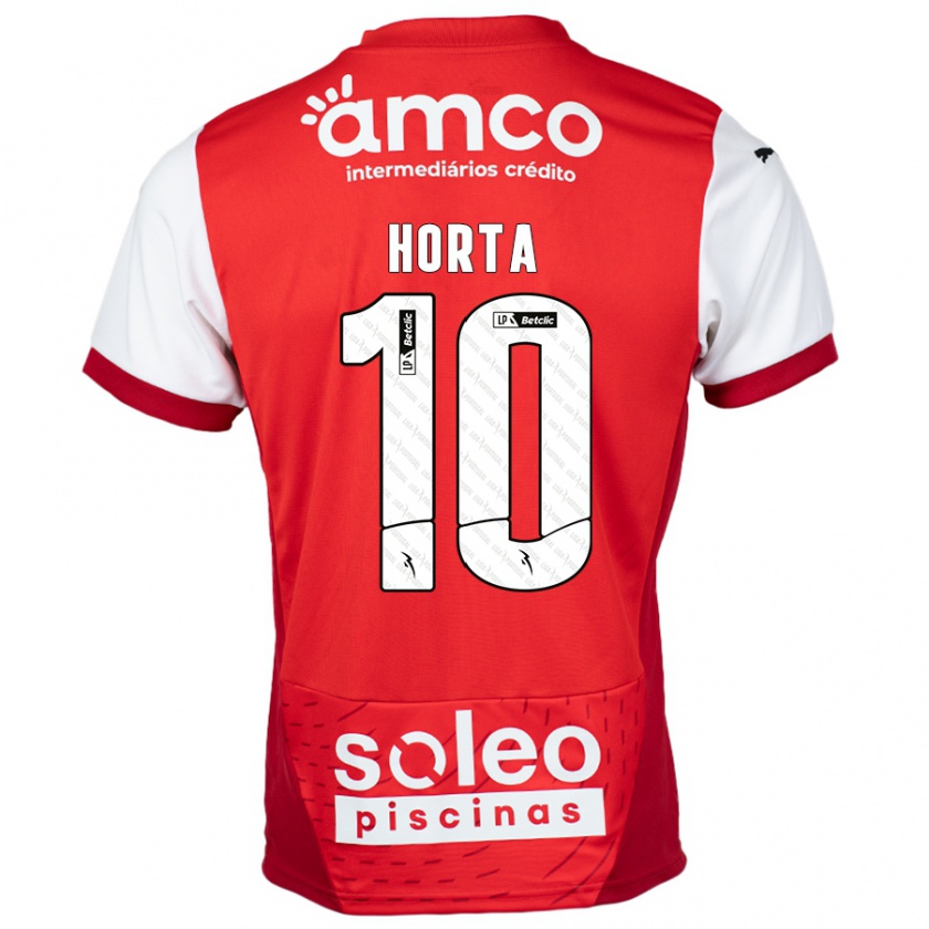 Kandiny Gyermek André Horta #10 Piros Fehér Hazai Jersey 2024/25 Mez Póló Ing