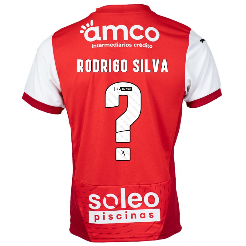 Kandiny Gyermek Rodrigo Silva #0 Piros Fehér Hazai Jersey 2024/25 Mez Póló Ing