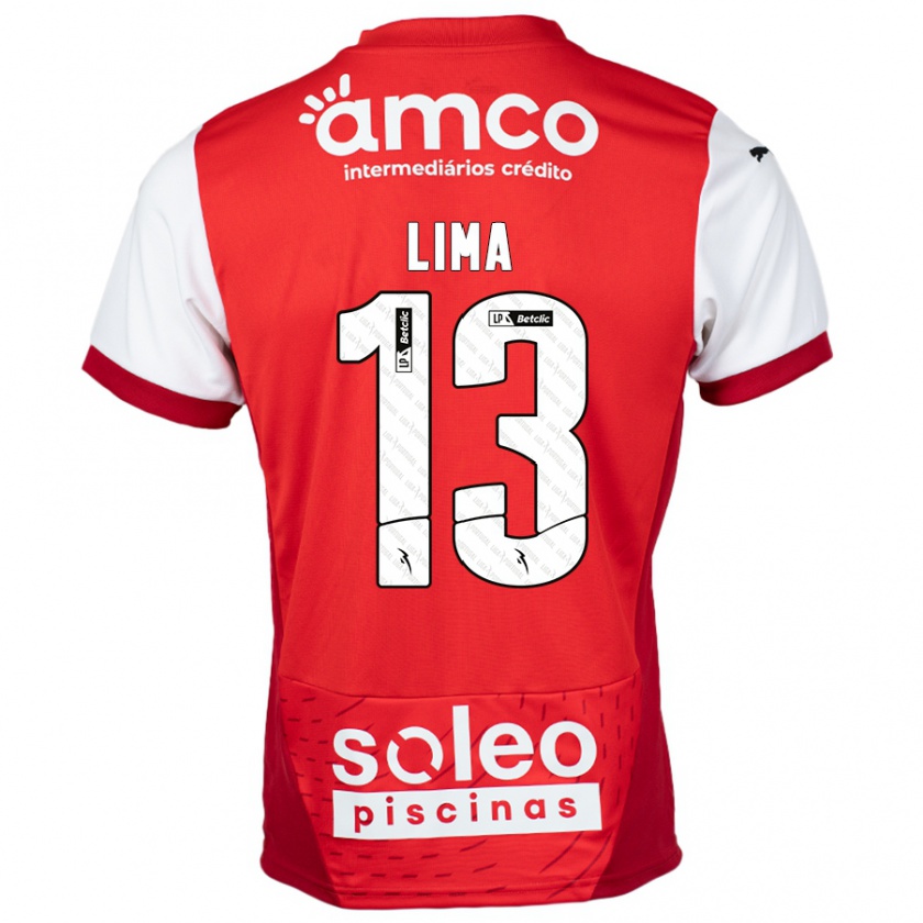 Kandiny Gyermek Aline Lima #13 Piros Fehér Hazai Jersey 2024/25 Mez Póló Ing