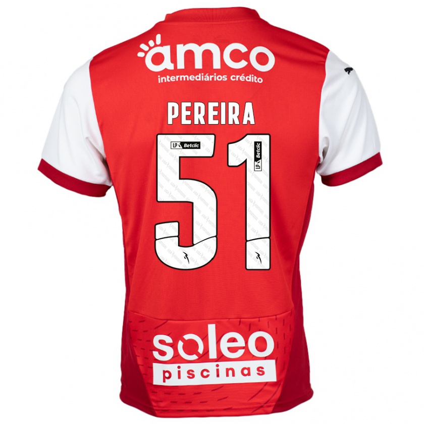 Kandiny Gyermek Evy Pereira #51 Piros Fehér Hazai Jersey 2024/25 Mez Póló Ing