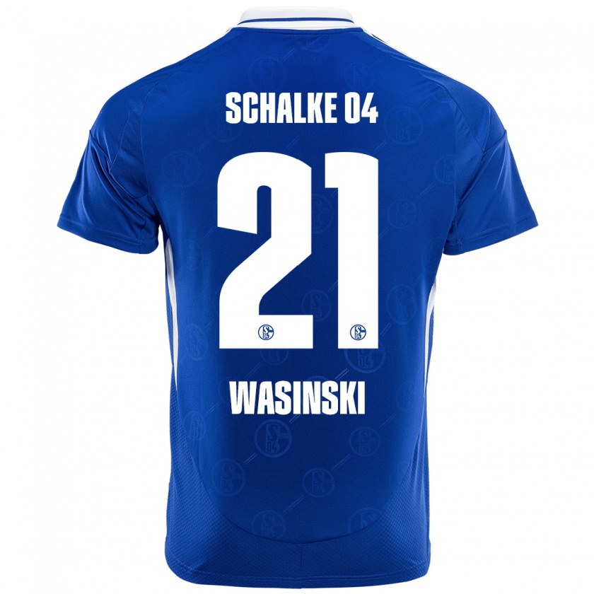 Kandiny Gyermek Martin Wasinski #21 Királykék Hazai Jersey 2024/25 Mez Póló Ing