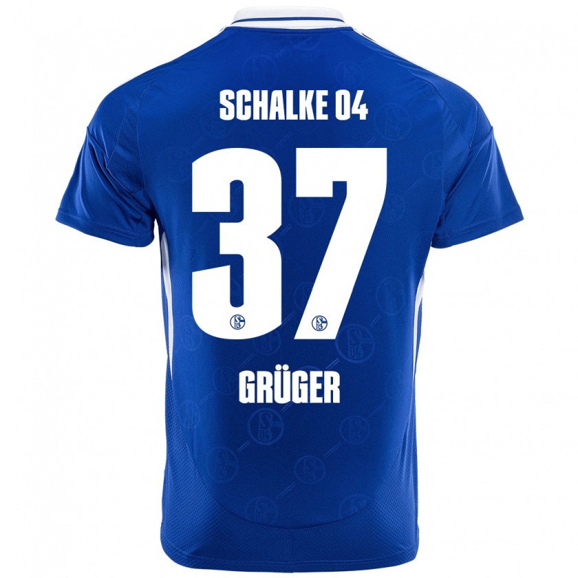 Kandiny Gyermek Max Grüger #37 Királykék Hazai Jersey 2024/25 Mez Póló Ing