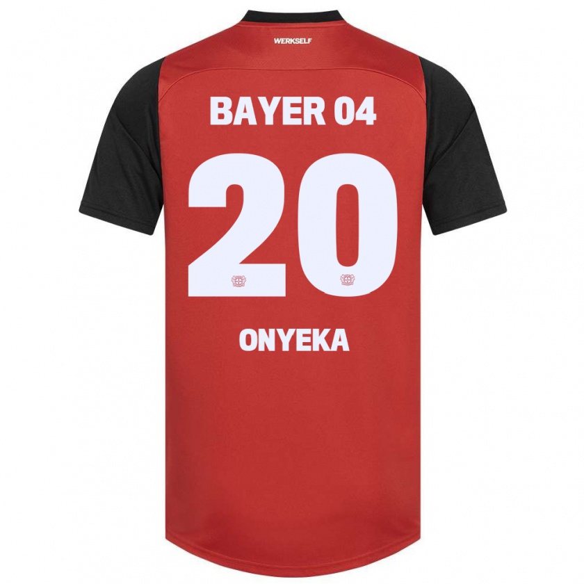 Kandiny Gyermek Francis Onyeka #20 Piros Fekete Hazai Jersey 2024/25 Mez Póló Ing