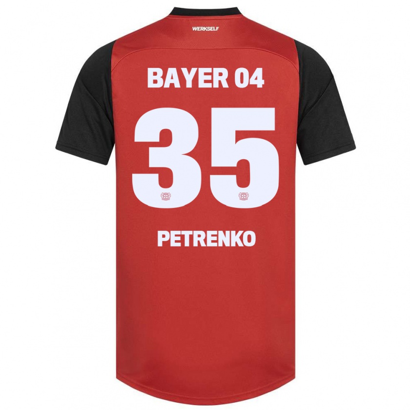 Kandiny Gyermek Oleksandr Petrenko #35 Piros Fekete Hazai Jersey 2024/25 Mez Póló Ing