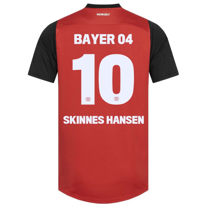 Kandiny Gyermek Synne Skinnes Hansen #10 Piros Fekete Hazai Jersey 2024/25 Mez Póló Ing