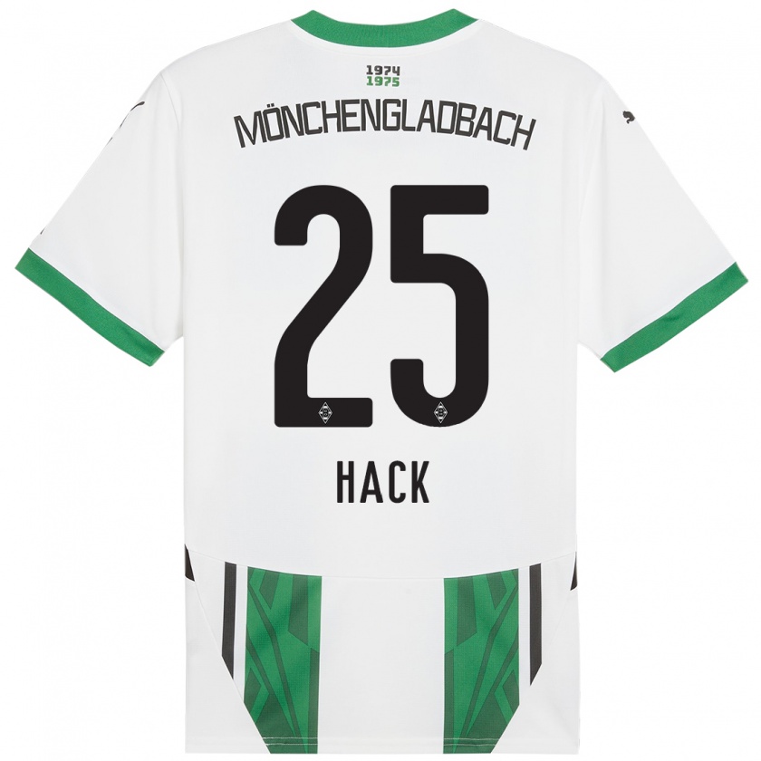 Kandiny Gyermek Robin Hack #25 Fehér Zöld Hazai Jersey 2024/25 Mez Póló Ing