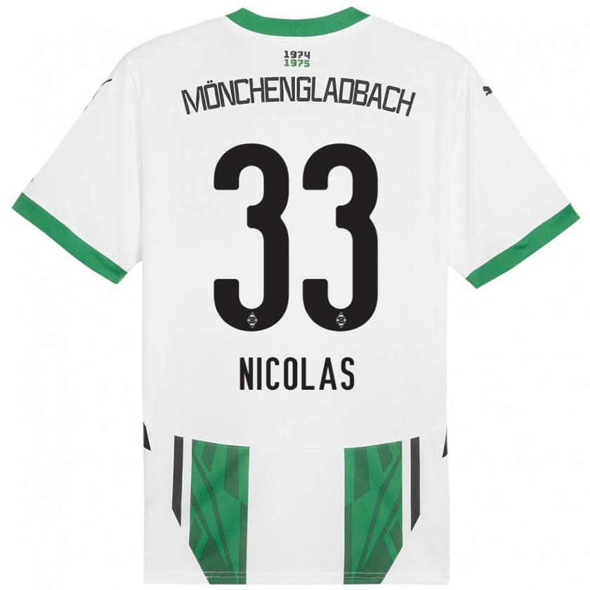 Kandiny Gyermek Moritz Nicolas #33 Fehér Zöld Hazai Jersey 2024/25 Mez Póló Ing