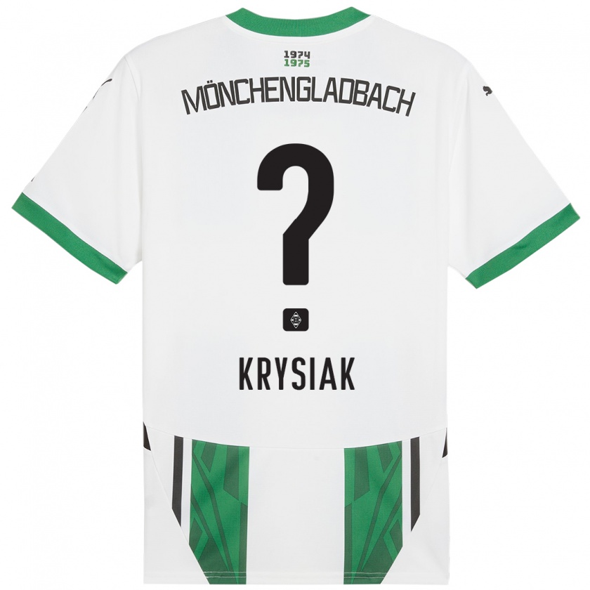 Kandiny Gyermek Bartlomiej Krysiak #0 Fehér Zöld Hazai Jersey 2024/25 Mez Póló Ing