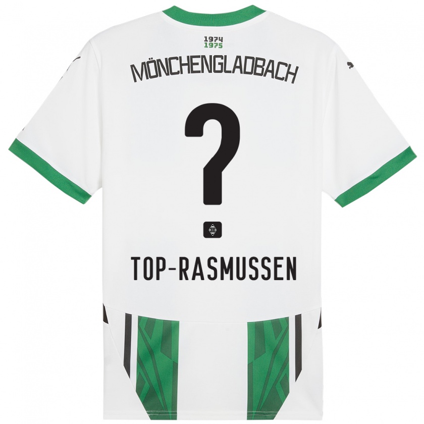 Kandiny Gyermek Tristan Top-Rasmussen #0 Fehér Zöld Hazai Jersey 2024/25 Mez Póló Ing