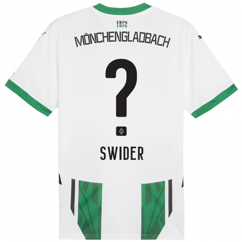 Kandiny Gyermek Niklas Swider #0 Fehér Zöld Hazai Jersey 2024/25 Mez Póló Ing