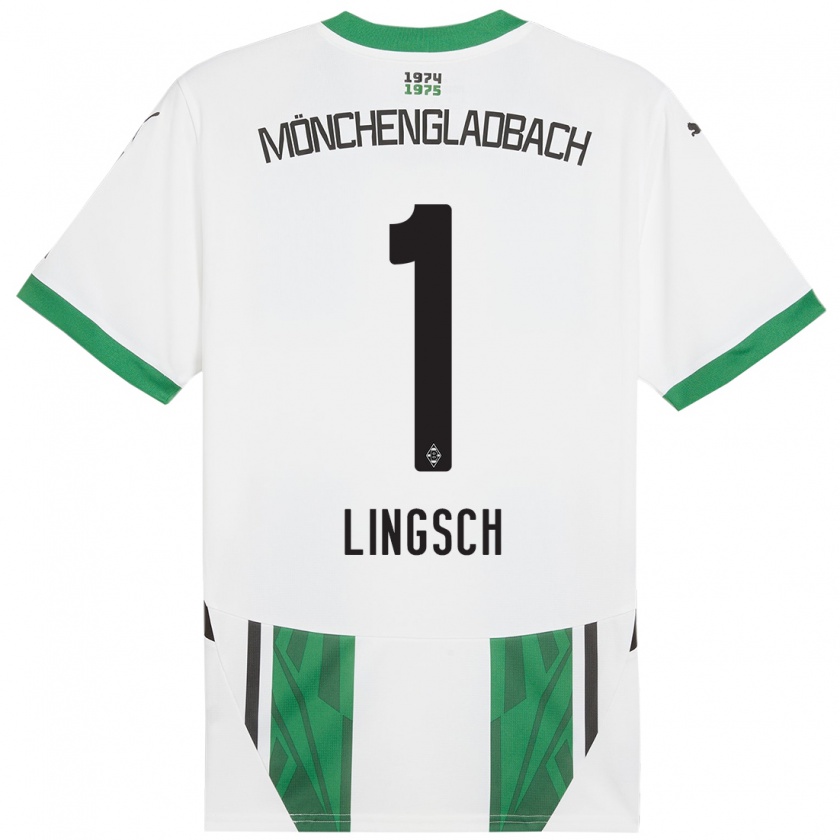 Kandiny Gyermek Tina Lingsch #1 Fehér Zöld Hazai Jersey 2024/25 Mez Póló Ing