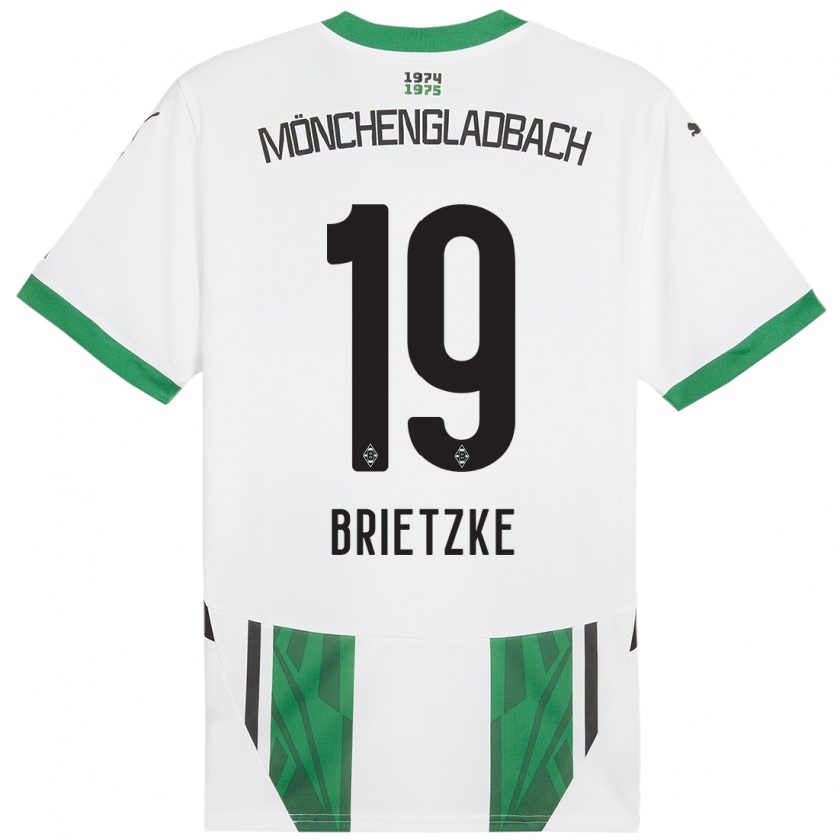 Kandiny Gyermek Yvonne Brietzke #19 Fehér Zöld Hazai Jersey 2024/25 Mez Póló Ing