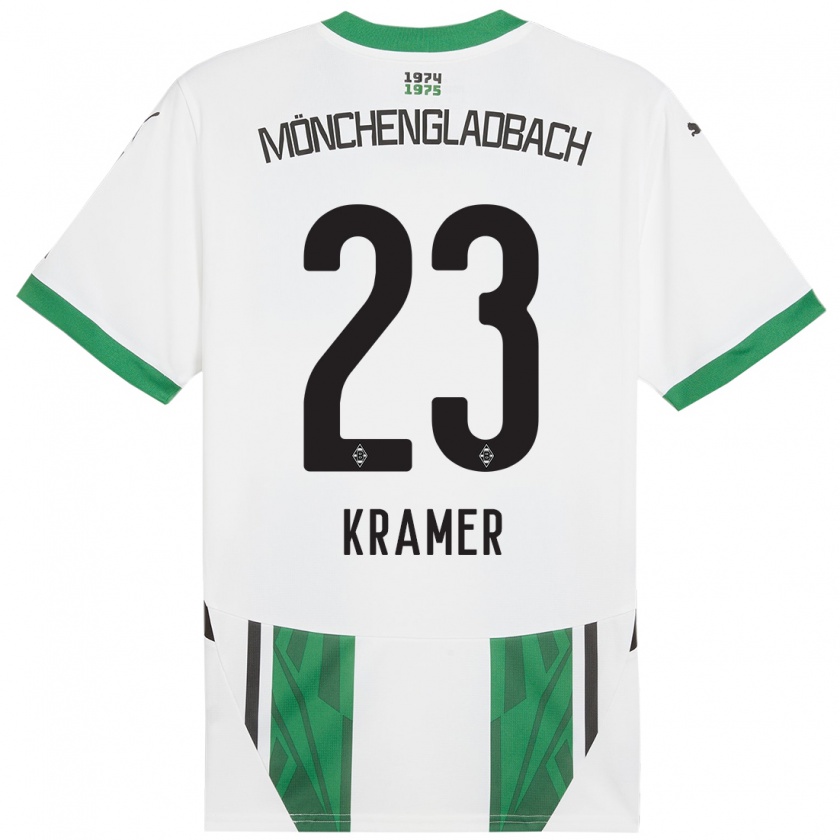 Kandiny Gyermek Christoph Kramer #23 Fehér Zöld Hazai Jersey 2024/25 Mez Póló Ing