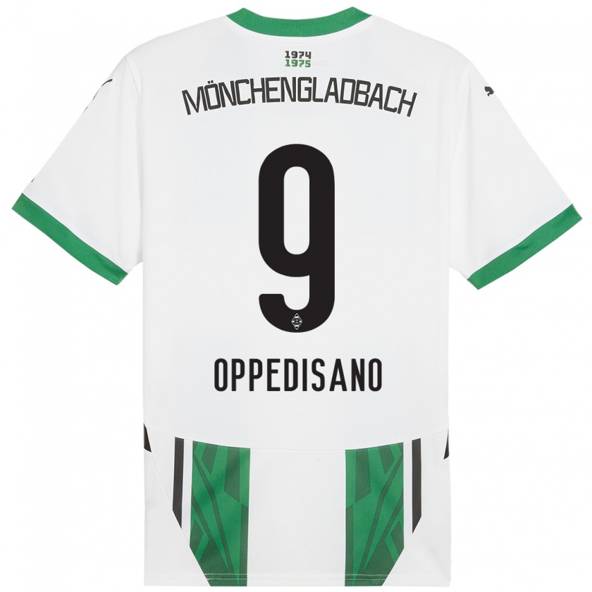 Kandiny Gyermek Valentina Oppedisano #9 Fehér Zöld Hazai Jersey 2024/25 Mez Póló Ing