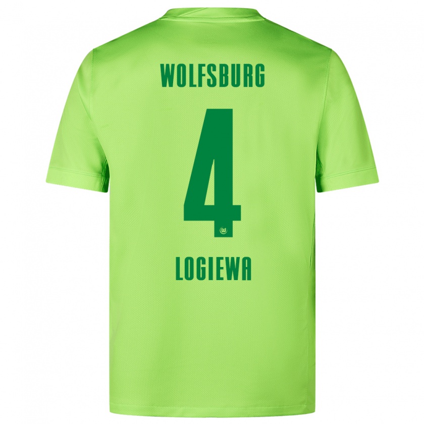 Kandiny Gyermek Luca Logiewa #4 Fluoreszkáló Zöld Hazai Jersey 2024/25 Mez Póló Ing