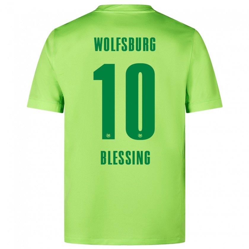 Kandiny Gyermek Èlisée Blessing #10 Fluoreszkáló Zöld Hazai Jersey 2024/25 Mez Póló Ing