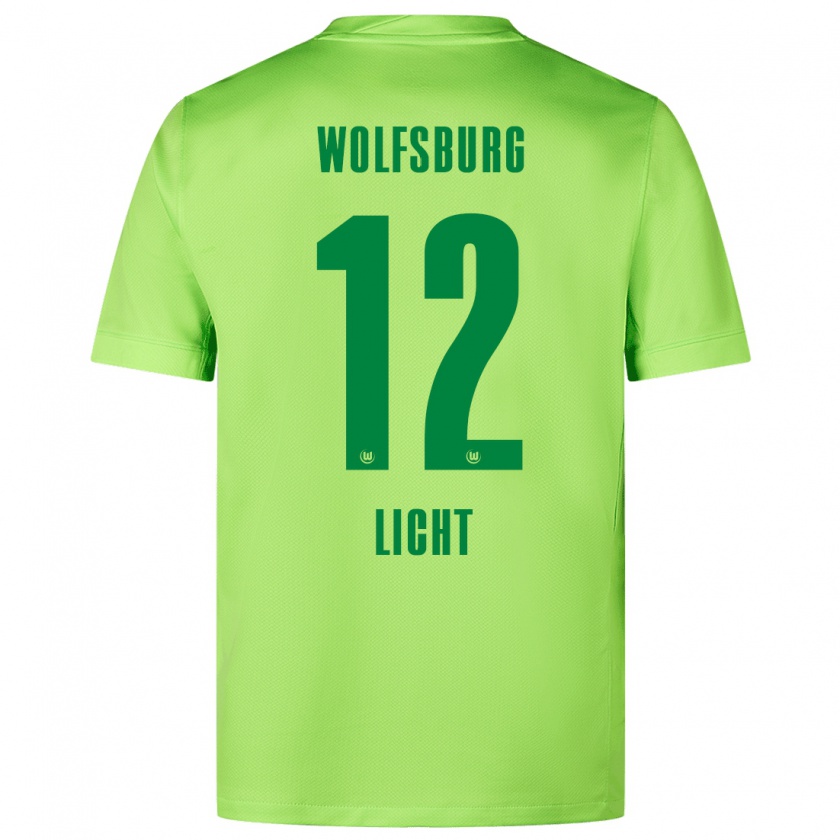 Kandiny Gyermek Philipp Licht #12 Fluoreszkáló Zöld Hazai Jersey 2024/25 Mez Póló Ing