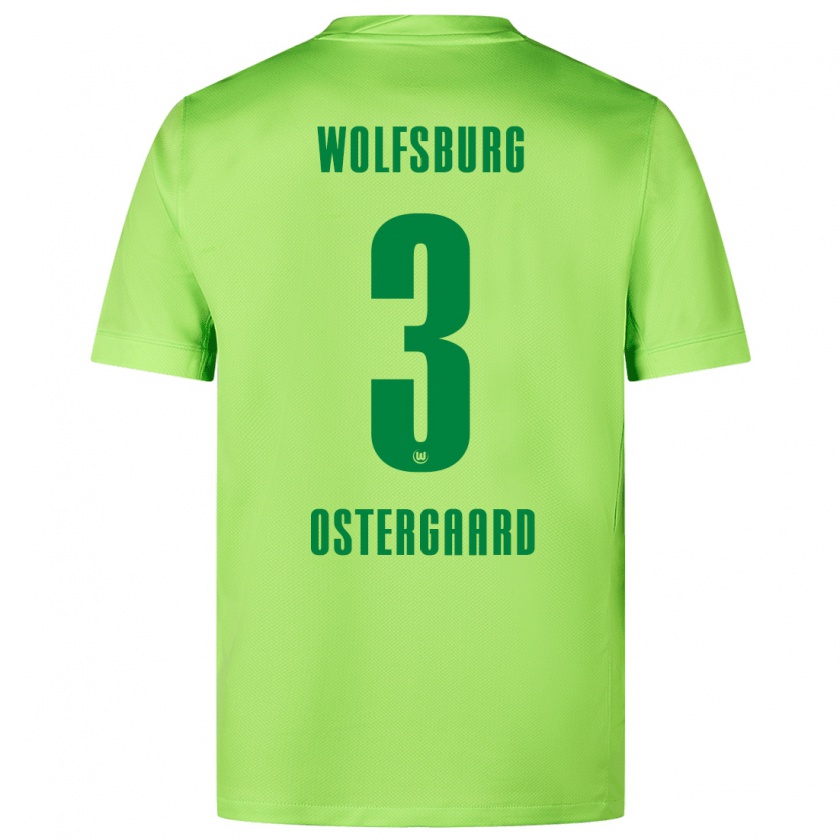 Kandiny Gyermek Christian Östergaard #3 Fluoreszkáló Zöld Hazai Jersey 2024/25 Mez Póló Ing