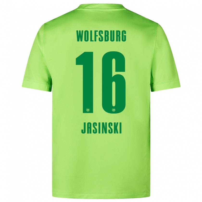 Kandiny Gyermek Mateusz Jasinski #16 Fluoreszkáló Zöld Hazai Jersey 2024/25 Mez Póló Ing